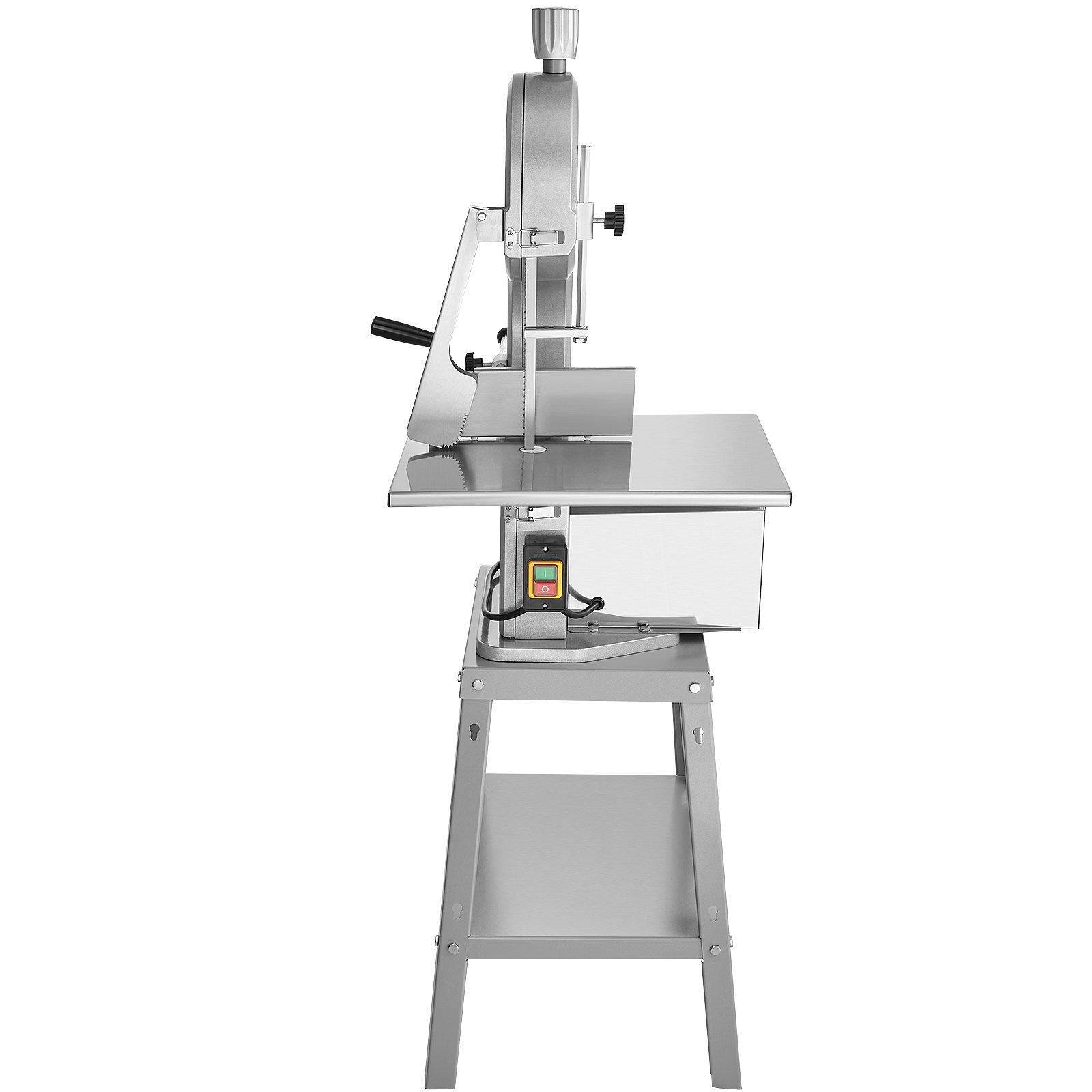 VEVOR Electric Meat Saw, 1800W Stainless Vertical Cutter, 380 x 485 mm Workbench, 180 mm Cutting Thickness, Includes 5 Blades for Slicing Frozen Meat, Pork, Beef, and Ribs