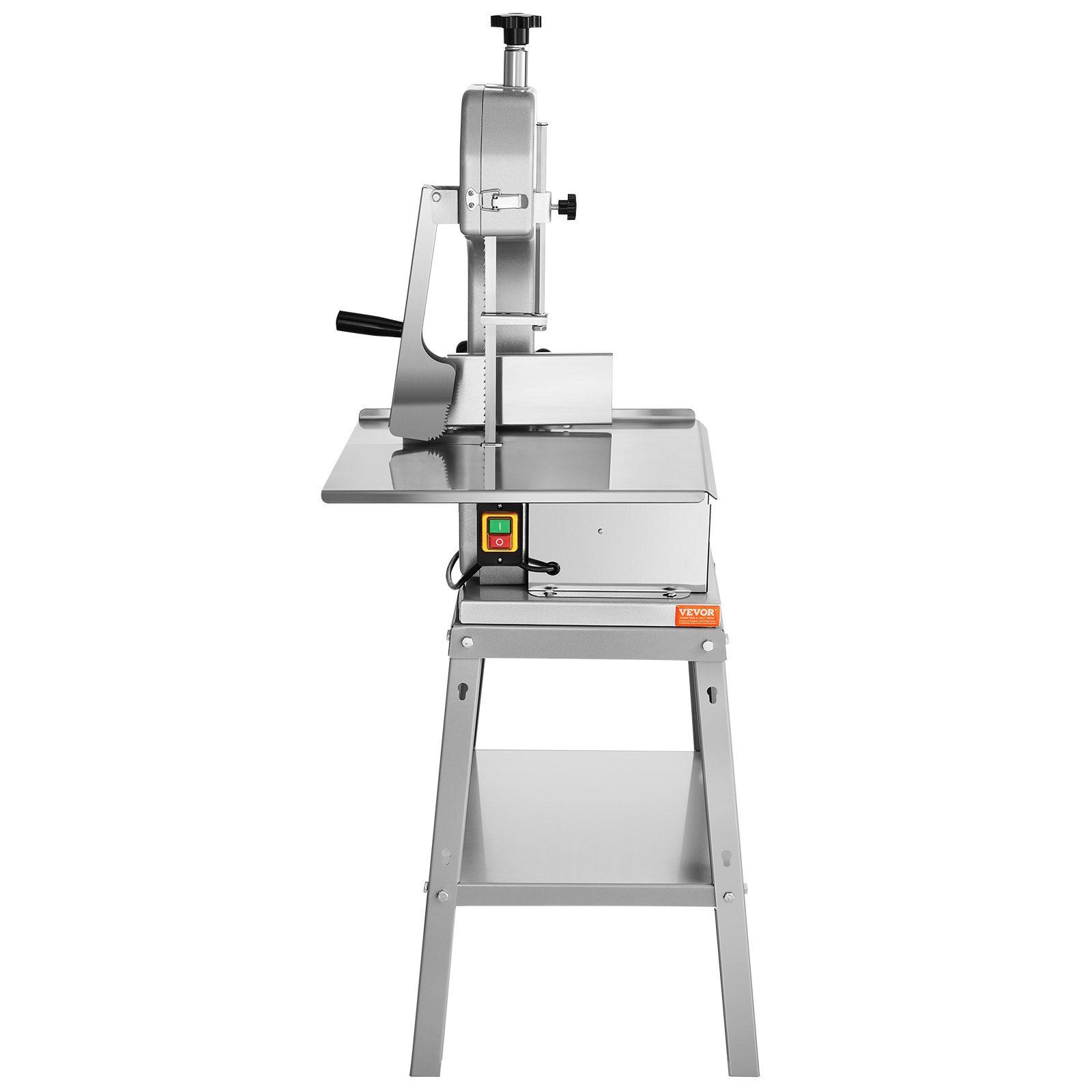 VEVOR Electric Meat Saw, 850W Stainless Vertical Cutter, 19.1"x15" Workbench, 7.09" Cutting Thickness, Includes 5 Blades for Slicing Frozen Meat, Pork, Beef, and Ribs