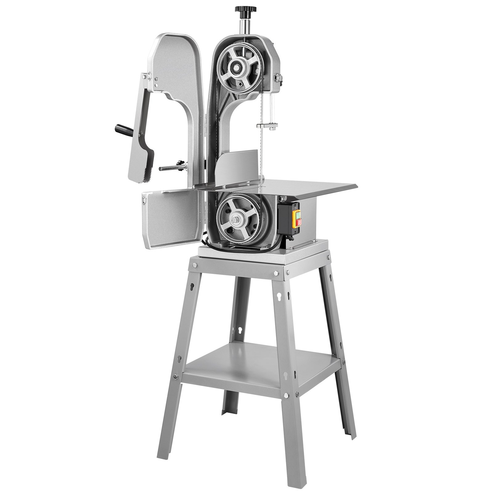 VEVOR Electric Meat Saw, 850W Stainless Vertical Cutter, 19.1"x15" Workbench, 7.09" Cutting Thickness, Includes 5 Blades for Slicing Frozen Meat, Pork, Beef, and Ribs