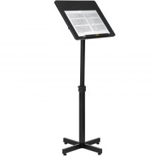 VEVOR Pódiový stojan, výškovo nastaviteľný stolík na notebook, prenosný prezentačný stojan pre triedu, kanceláriu, kostol, sklopná pracovná plocha s okrajovou zarážkou, čierna