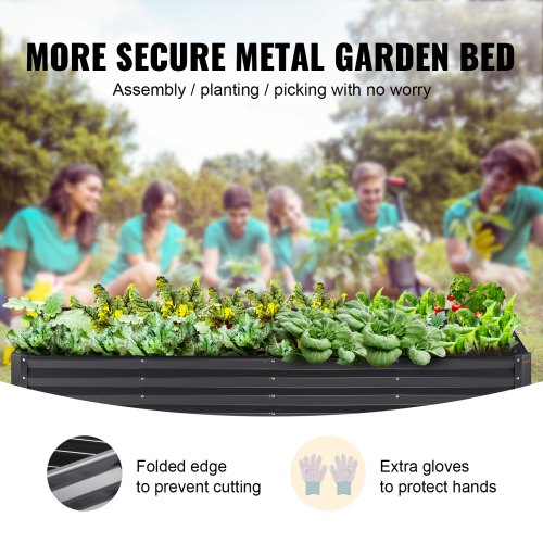 VEVOR Galvanized Raised Garden Bed Planter Box 94.5x47.2x11" Flower Vegetable