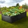 VEVOR Raised Garden Bed, 8 x 4 x 2 ft Galvanized Metal Planter Box, Outdoor Planting Boxes with Open Base, for Growing Flowers/Vegetables/Herbs in Backyard/Garden/Patio/Balcony, Dark Gray