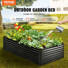 Vyvýšený zahradní záhon VEVOR, 94,5 x 47,2 x 23,6 palce, pozinkovaný kovový květináč, venkovní truhlíky s otevřenou základnou, pro pěstování květin/zeleniny/bylin na dvorku/zahradě/terasu/balkonu, tmavě šedá