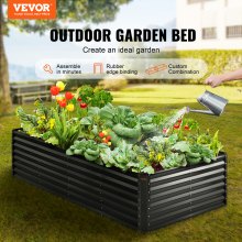 VEVOR Raised Garden Bed, 8 x 4 x 2 ft  Galvanized Metal Planter Box, Outdoor Planting Boxes with Open Base, for Growing Flowers/Vegetables/Herbs in Backyard/Garden/Patio/Balcony, Dark Gray