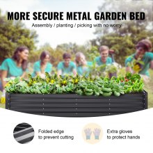 VEVOR Raised Garden Bed,94.5x 47.2 x 23.6 inch Galvanized Metal Planter Box, Outdoor Planting Boxes with Open Base, for Growing Flowers/Vegetables/Herbs in Backyard/Garden/Patio/Balcony, Dark Gray