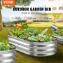 VEVOR Pat de grădină înălțat, 48,2 x 24,6 x 11 inchi, cutie de jardinieră din metal galvanizat, cutii de plantare în aer liber cu bază deschisă, pentru cultivarea florilor/legumelor/ierburilor în curte/grădină/terasa/balcon, argintiu