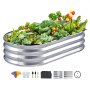 VEVOR Galvanized Raised Garden Bed Planter Box 48.2x24.6x11" Flower Vegetable