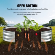 VEVOR Raised Garden Bed, 48.2 x 24.6 x 11 inch Galvanized Metal Planter Box, Outdoor Planting Boxes with Open Base, for Growing Flowers/Vegetables/Herbs in Backyard/Garden/Patio/Balcony, Silver