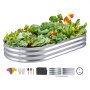 Vyvýšený zahradní záhon VEVOR, 71,9 x 36,4 x 11 palců, pozinkovaný kovový květináč, venkovní truhlíky s otevřenou základnou, pro pěstování květin/zeleniny/bylin na dvorku/zahradě/terasu/balkonu, stříbrná
