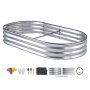 VEVOR Raised Garden Bed, 6 x 3 x 0.9 ft Galvanized Metal Planter Box, Outdoor Planting Boxes with Open Base, for Growing Flowers/Vegetables/Herbs in Backyard/Garden/Patio/Balcony, Silver