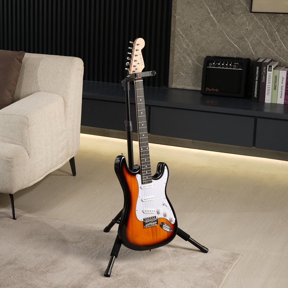 VEVOR Tripod Guitar Stand Floor-Standing Foldable 900-1200 mm (35.4-47.2 in) Adjustable Height
