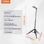 VEVOR Tripod Guitar Stand, 33 lbs/15 kg Load Capacity, Floor-Standing Foldable Guitar Stand Display Rack with 35.4-47.2 in/900-1200 mm Adjustable Height, for Guitar Acoustic Electric Classical Bass