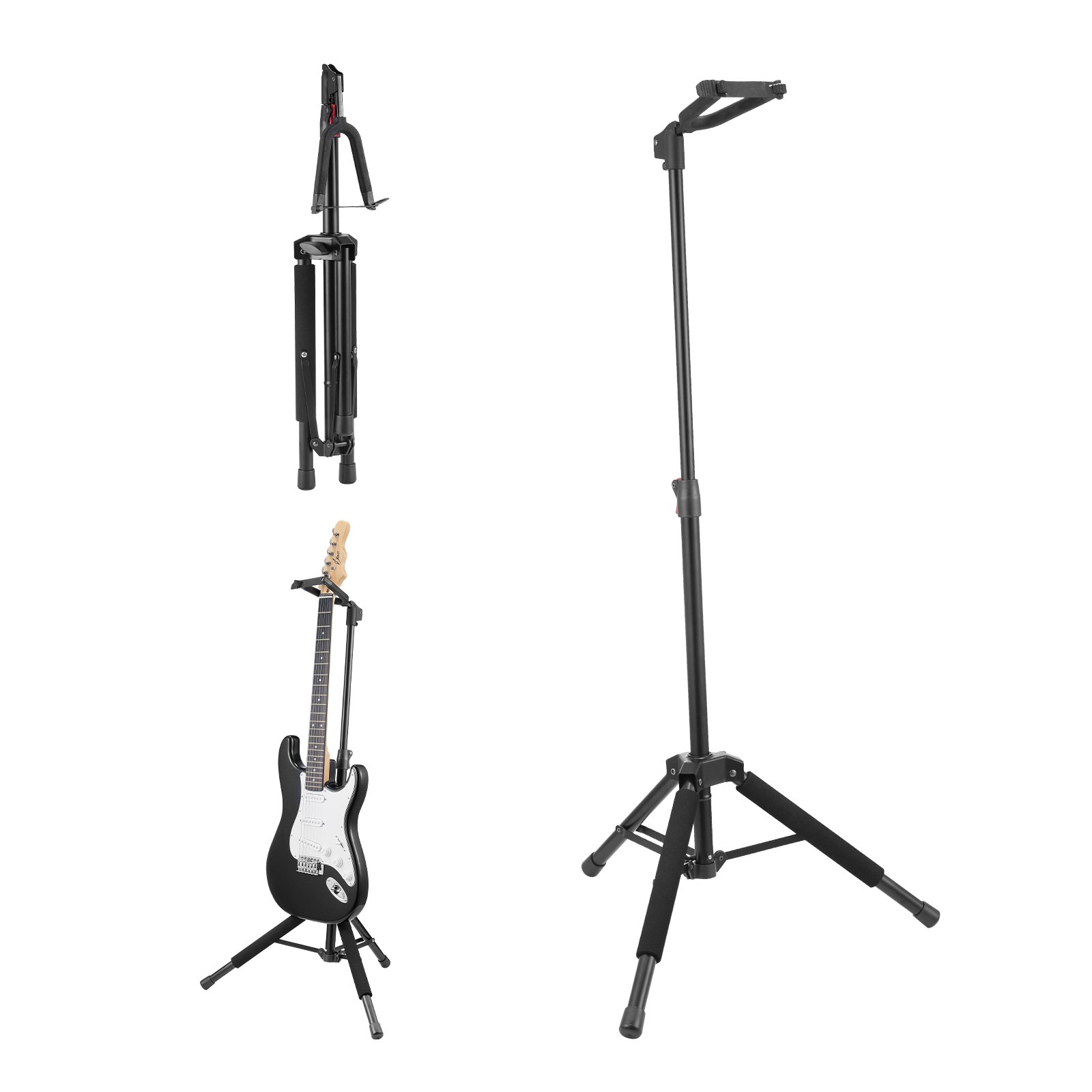 VEVOR Tripod Guitar Stand Floor-Standing Foldable 900-1200 mm (35.4-47.2 in) Adjustable Height