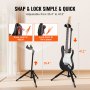 VEVOR Tripod Guitar Stand Floor-Standing Foldable 900-1200 mm Adjustable Height