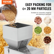 Máquina de enchimento de partículas VEVOR, 0,044-6,6 lbs / 20-3000g, máquina de enchimento automática com pedal, máquina de enchimento de pesagem de aço inoxidável, enchimento de pesagem para feijão, sementes, grãos, chá, embalagem granular