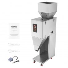 VEVOR részecsketöltő gép, 0,044-6,6 font/20-3000g, automata töltőgép lábpedállal, rozsdamentes acél töltőgép, töltőanyag babmagokhoz, gabonákhoz tea szemcsés csomagoláshoz