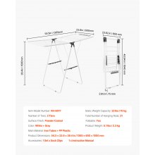 2-Tier Foldable Clothes Drying Rack with Sock Clips & 21 Drying Rods White