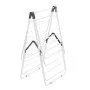 Varal de roupas VEVOR, suporte dobrável de 2 níveis para secar roupas, com prendedores para meias e 31 hastes de secagem, varal de metal com altura ajustável para áreas internas e externas, cabide independente e compacto, branco