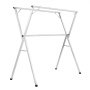 Tendedero telescópico de 2 niveles VEVOR de acero inoxidable con 30 orificios resistentes al viento y 2 ganchos para zapatos. Percha portátil e independiente para uso en interiores y exteriores.