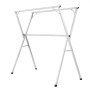 Tendedero telescópico de 2 niveles VEVOR de acero inoxidable con 30 orificios resistentes al viento y 2 ganchos para zapatos. Percha portátil e independiente para uso en interiores y exteriores.