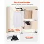 VEVOR Clothes Drying Rack, 4-Tier Foldable Laundry Dryer Rack, Metal Drying Racks with 24 Drying Rods, Free-Standing and Portable Hanger with 4 Castors and Two Side Wings for Outdoor & Indoor Use