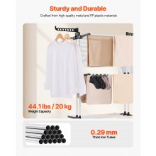 4-Tier Foldable Clothes Drying Rack with 24 Drying Poles and 4 Castors