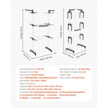 4-Tier Foldable Clothes Drying Rack with 24 Drying Poles and 4 Castors