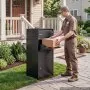 VEVOR Package Delivery Box for Outside 1200 mm Large Metal Parcel Drop Box, for Porch, Curbside & House Storage, Lockable Anti-Theft Waterproof Weatherproof, Thick Secure Mailbox for Outdoor, Black