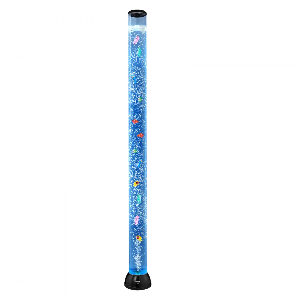 VEVOR Sensory Bubble Tube Lamp, 1.5 m Bubble Fish Tube, Sensory Aquarium Lamp with 10 Floating Fish & 16 Color Effects, Remote Control, Stress Relief Calming Light for Bedroom Living Room Home Decor