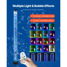 VEVOR Bubble Tube Lamp 16 Color 5 ft Sensory Aquarium Lamp for Relief Calming