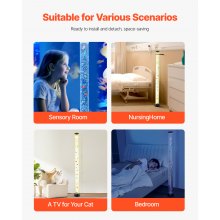 VEVOR Bubble Tube Lamp 16 Color 5 ft Sensory Aquarium Lamp for Relief Calming