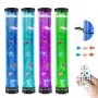 VEVOR Sensory Bubble Tube Lamp, 80 cm Bubble Fish Tube, Sensory Aquarium Lamp with 6 Floating Fish & 16 Color Effects, Remote Control, Stress Relief Calming Light for Bedroom Living Room Home Decor