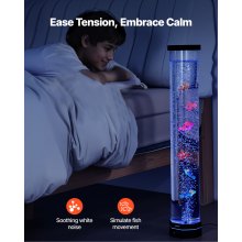 VEVOR Bubble Tube Lamp 16 Color 2.67 ft Sensory Aquarium Lamp for Relief Calming