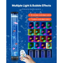 VEVOR Bubble Tube Lamp 16 Color 2.67 ft Sensory Aquarium Lamp for Relief Calming