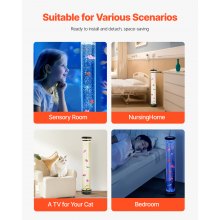 VEVOR Bubble Tube Lamp 16 Color 2.67 ft Sensory Aquarium Lamp for Relief Calming