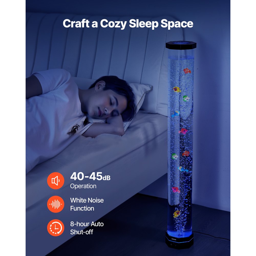 VEVOR Bubble Tube Lamp 16 Color 1 m Sensory Aquarium Lamp for Relief Calming