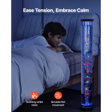 VEVOR Bubble Tube Lamp 16 Color 3.3 ft Sensory Aquarium Lamp for Relief Calming