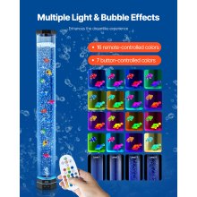 VEVOR Bubble Tube Lamp 16 Color 3.3 ft Sensory Aquarium Lamp for Relief Calming