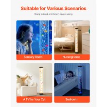 VEVOR Bubble Tube Lamp 16 Color 3.3 ft Sensory Aquarium Lamp for Relief Calming