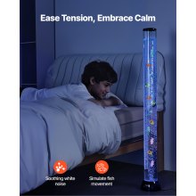 VEVOR Bubble Tube Lamp 16 Color 4 ft Sensory Aquarium Lamp for Relief Calming