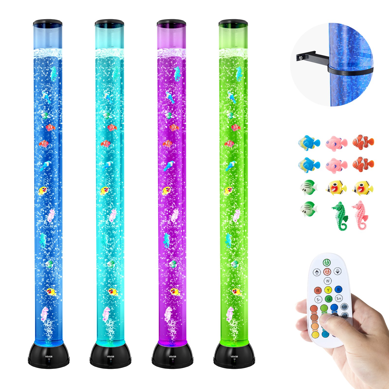 VEVOR Bubble Tube Lamp 16 Color 120 cm Sensory Aquarium Lamp for Relief Calming