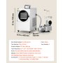 VEVOR Vacuum Freeze Dryer Machine, 5-7 kg/Batch, 4 Trays, 10 Presets for Fruit Vegetable Meat, Durable Freestanding Freeze Drying Equipment with Wheel, App Control, LCD Touchscreen, Auto Defrost