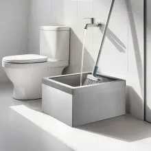 VEVOR Stainless Steel Floor Mop Sink, 22 x 19 x 12 in, 304 Stainless Steel, with 3-in-1 Filter and Wall-Mounted Bracket, X-Shaped Groove for Quick and Smooth Drainage, for Balcony and Bathroom