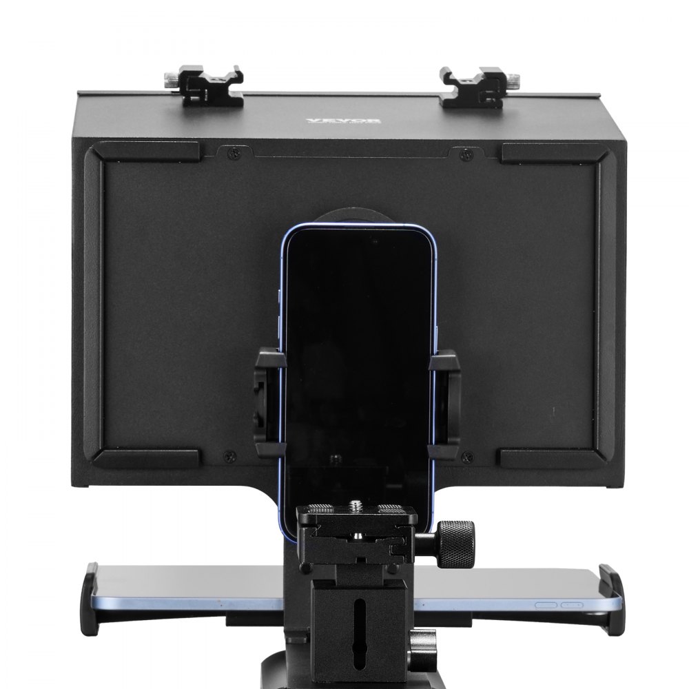 VEVOR Teleprompter, 13" Aluminum Alloy, Floor Type with Adjustable Angle Spectroscope, Remote Control, for YouTube, Twitch, Zoom, Supports DSLR/Webcam/Smartphone, for Video Recording/Live Streaming