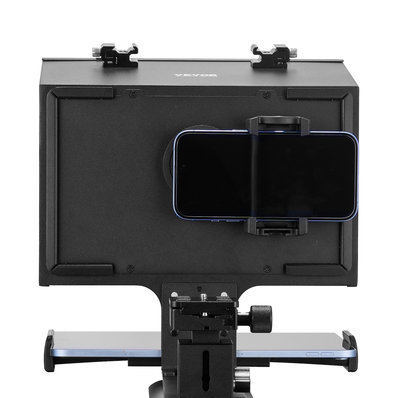 VEVOR Teleprompter, 13" Aluminum Alloy, Floor Type with Adjustable Angle Spectroscope, Remote Control, for YouTube, Twitch, Zoom, Supports DSLR/Webcam/Smartphone, for Video Recording/Live Streaming