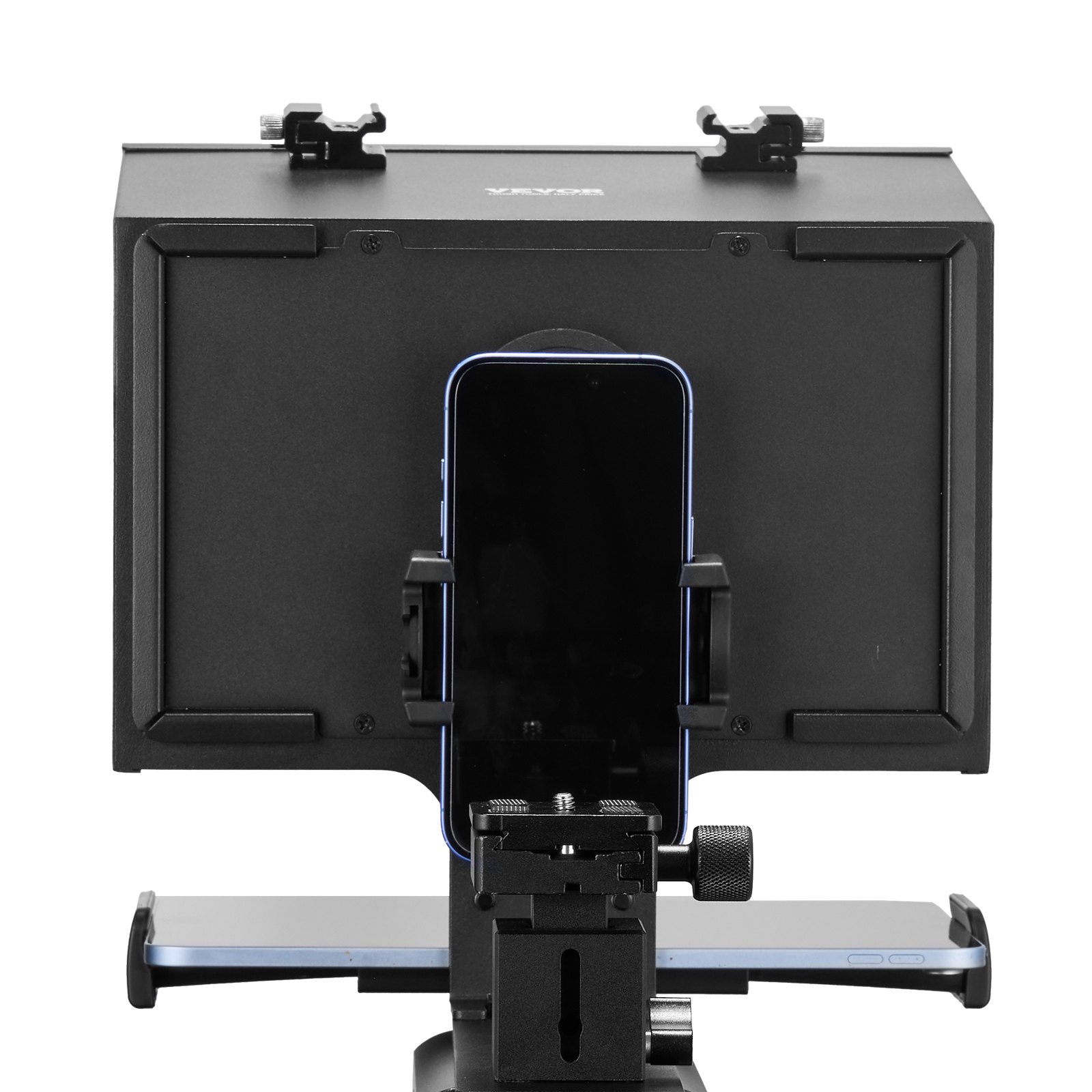 VEVOR Teleprompter, 13" Aluminum Alloy, Floor Type with Adjustable Angle Spectroscope, Remote Control, for YouTube, Twitch, Zoom, Supports DSLR/Webcam/Smartphone, for Video Recording/Live Streaming