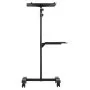 VEVOR Projector Stand with Wheels, Projector Floor Stand Adjustable Height from 22.8 to 57.3 in, Projector Mount with 2 Trays, Ideal for Outdoor Movies, Home, Office, Stage and Studio, Black