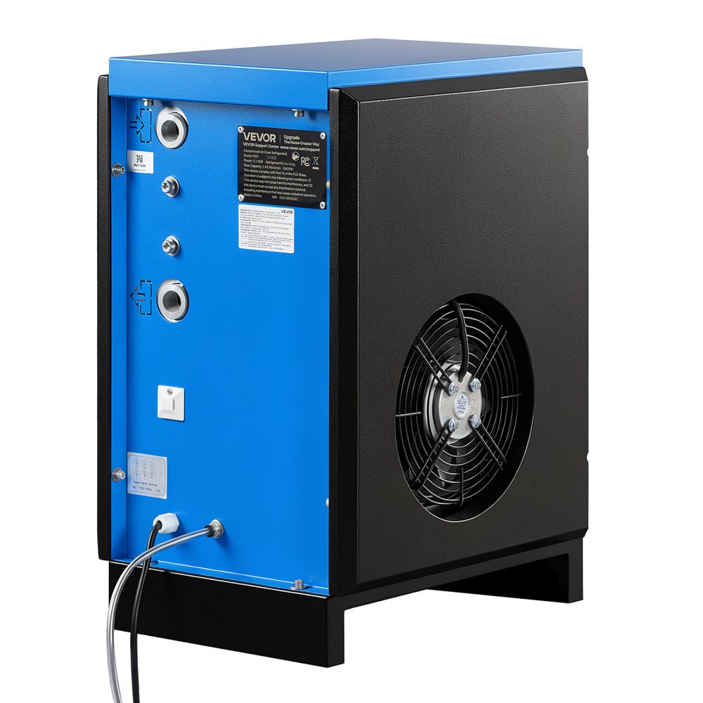 VEVOR Compressed Air Dryer, 50CFM Refrigerated Air Dryer, 120V 60Hz Industrial Refrigerated Air-Drying System for 10HP Compressors - with Color Screen Control Panel and Automatic Drainage