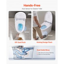 Elongated Smart Toilet Auto Freshening Toilet with Heated Toilet Seat