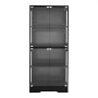 VEVOR Display Cabinet with Glass Doors, 65 in Tall Lighted Display Case with 3 Color Lights, 4-Tier Curio Collectibles Storage Cabinet, Bookshelf Bookcase for Pantry Bedroom Living Room Office
